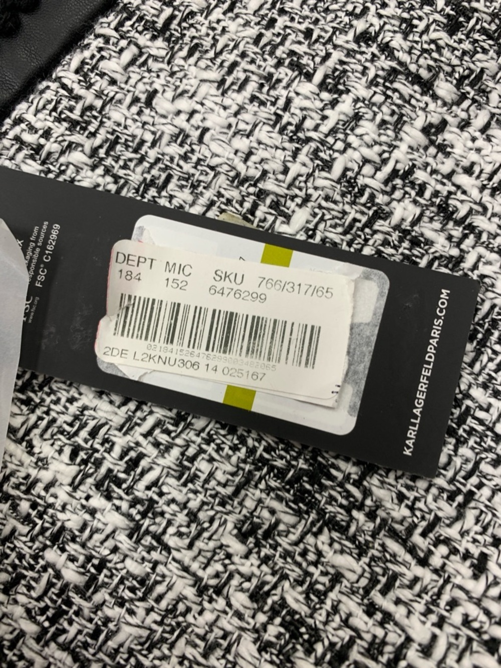 Karl Lagerfeld Black and White Tweed A-Line Skirt New With Tags - Picture 4 of 4